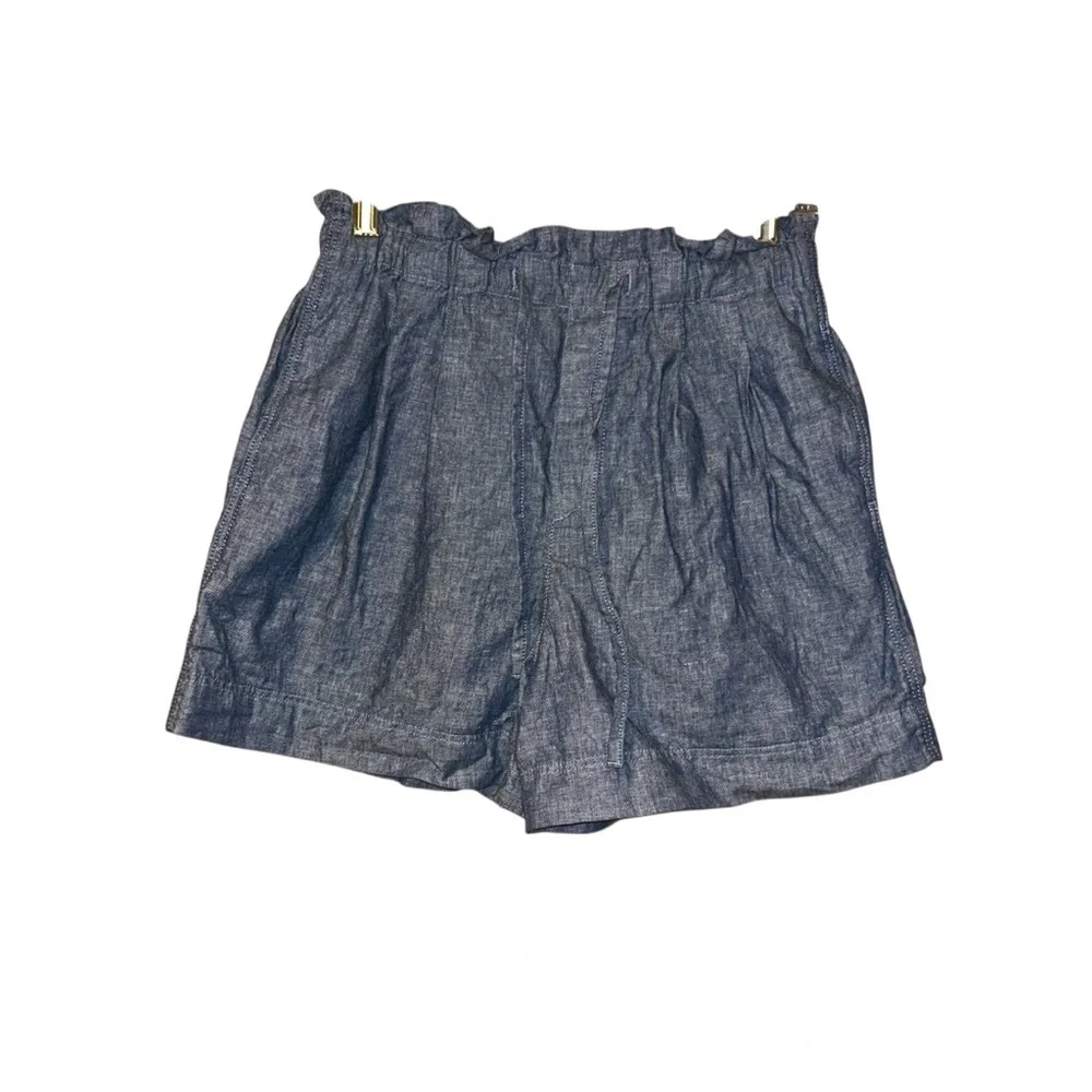 Uniqlo Linen Cotton Pull On Shorts Women’s XS Blue Elastic Waist Lightweight‎